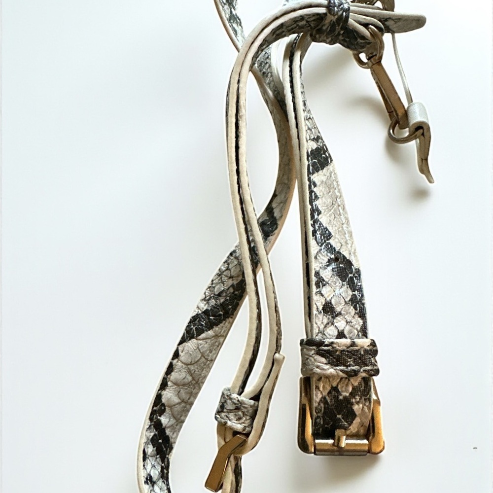 Free People 3-Way Convertible Mini Backpack Crossbody Cream Snakeskin Trim - Picture 6 of 6